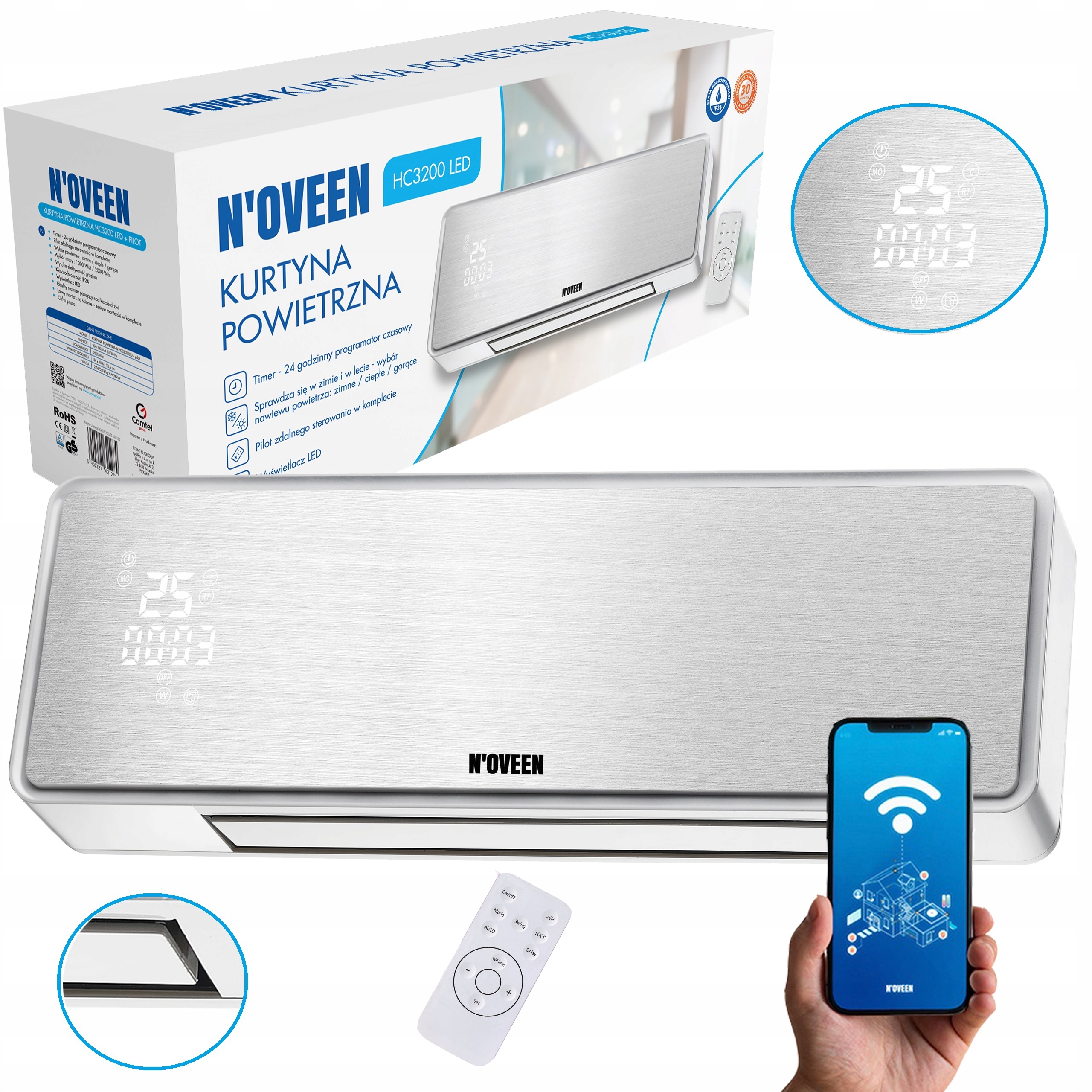 OHRIEVAČ VZDUCHOVÁ CLONA ČASOVAČ TUYA WIFI SMART